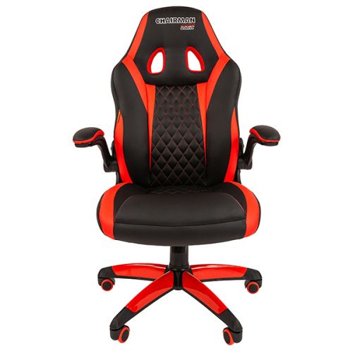Артикул: X-899470 - Кресло игровое Chairman game 15 экопремиум черный/красный н.п - фото