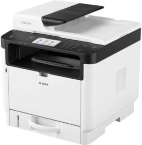 Купить МФУ лазерное черно-белое Ricoh M 320FB 408527 A4, 32 стр/мин, автоподатчик , 1200x1200 dpi, факс, Ethernet (RJ-45), USB, картридж на 1000 стр - X-989332 из реестра по лучшей цене