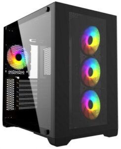 Купить Корпус ATX Powercase CVBA-L4 чёрный, без БП, закаленное стекло, 4*120mm 5-color fan - X-915240 из реестра по лучшей цене