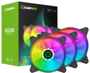 Купить Комплект GameMax RQ300 кулеров для корпуса + контроллер вентиляторов 3*12CM (1100rpm, 21 dBa, 45 CFM, ARGB, 120*120*25 mm) remote controller - X-1062848 из реестра по лучшей цене