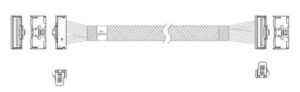 Купить Кабель JPC P7323GB00800-1 MCIO x8 74P (угловой Right Angle) -TO- MCIO x8 74P (угловой Right Angle) , 85 Ohm, L:80cm (CMCMC) - X-1083136 из реестра по лучшей цене