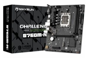 Купить Материнская плата mATX MAXSUN Challenger B760M-N D5 (LGA1700, B760, 2*DDR5 (6000), 3*SATA 6G RAID, 2*M.2, 2*PCIE, Glan, VGA, HDMI, 4*USB 3.2, 2*USB 2. - X-1054881 из реестра по лучшей цене