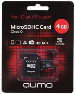Купить Карта памяти 4GB Qumo QM4GMICSDHC10 MicroSDHC Class 10, SD adapter - X-940955 из реестра по лучшей цене
