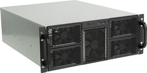 Корпус серверный 4U Procase RE411-D6H8-E-55 черный, 6x5.25+8HDD, без БП, глубина 550мм,MB EATX 12"x13"