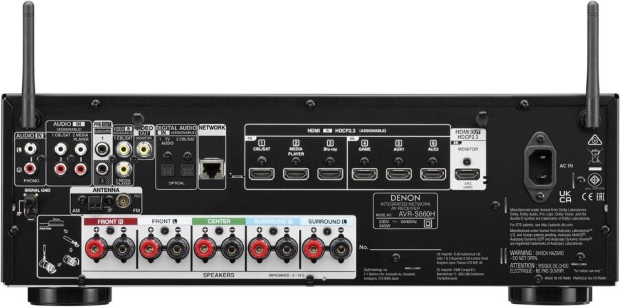 Ресивер AV Denon AVR-S660H 5.2 черный — изображение 4