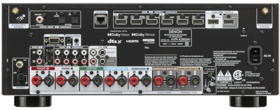 Ресивер AV Denon AVR-X2800H 7.2 черный — изображение 4