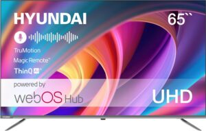 Купить Телевизор LED Hyundai 65" H-LED65BU7100 WebOS Frameless Metal серый/серый 4K Ultra HD 60Hz MEMC DVB-T DVB-T2 DVB-C DVB-S DVB-S2 USB WiFi Smart TV - 4D-14914184 из реестра по лучшей цене