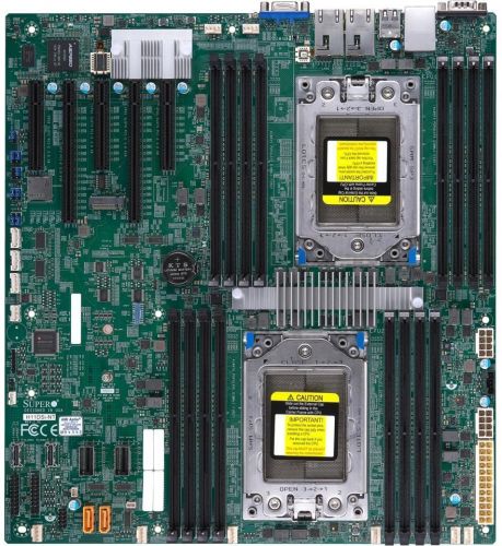 Материнская плата EATX Supermicro MBD-H11DSI-NT-O (2*SP3, 16*DDR4(3200), 10*SATA 6G, M2, 5*PCIE, 2*10Glan, IPMI lan, VGA, COM, 2*USB 3.0, 2*USB 3.0)
