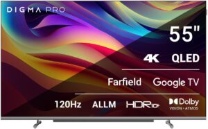 Купить Телевизор QLED Digma Pro 55" QLED 55L Google TV Frameless черный/серебристый 4K Ultra HD 120Hz HSR DVB-T DVB-T2 DVB-C DVB-S DVB-S2 USB WiFi Smart TV - 4D-13923921 из реестра по лучшей цене
