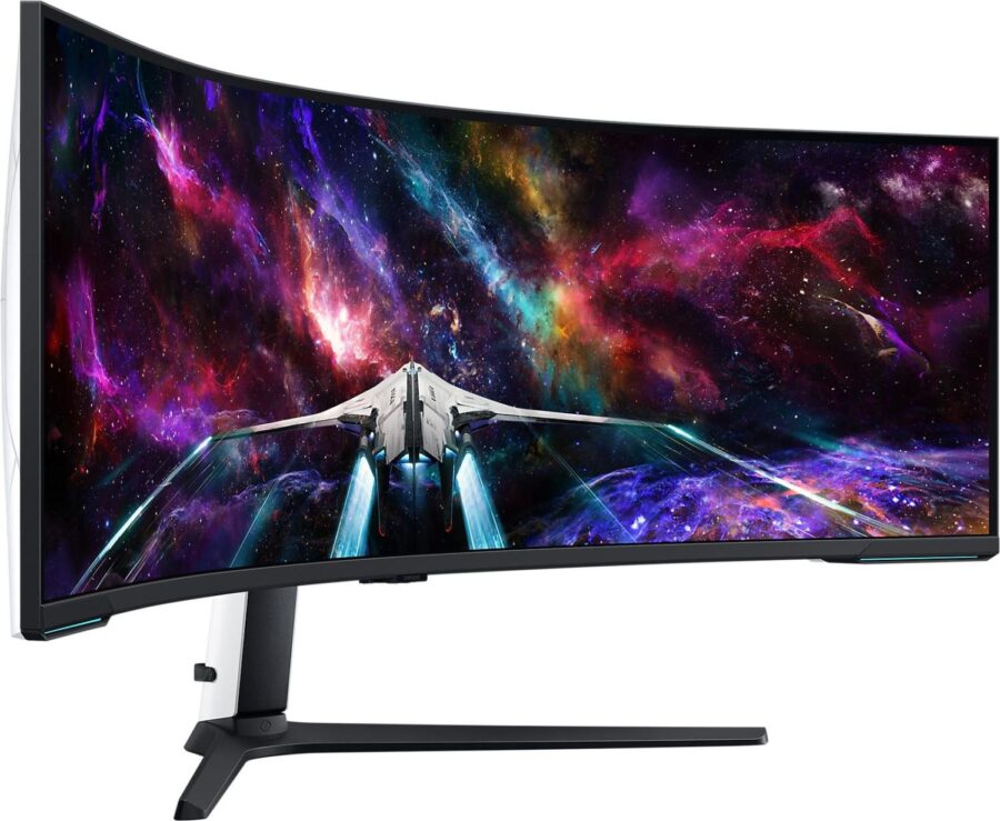 Монитор Samsung 57" Odyssey Neo G9 S57CG952NI черный VA LED 32:9 HDMI полуматовая HAS Piv 2500:1 420cd 178гр/178гр 7680x2160 240Hz FreeSync Premium Pro DP Dual UHD USB 19кг — изображение 2