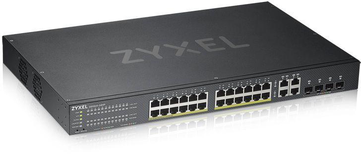 Коммутатор Zyxel GS192024HPV2-EU0101F (L2) 24x1Гбит/с 4xКомбо(1000BASE-T/SFP) 24PoE+ 375W управляемый