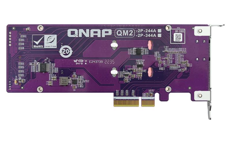 Плата расширения/ QNAP QM2-2P-344A 2 x M.2 22110 or 2280 PCIe (Gen3 x4) NVMe SSD slots, Low-profile flat and Full-height brackets included. — изображение 4