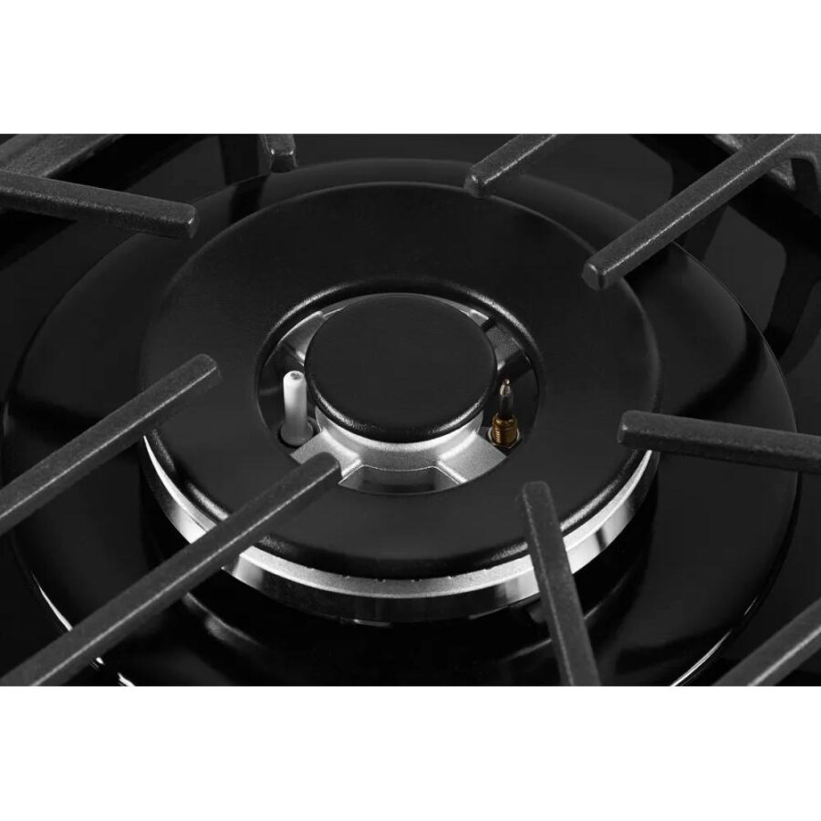 Газовая варочная поверхность Kuppersberg/ Газовая варочная поверхность, закаленное стекло, ширина 60 см, 4 газовые конфорки, WOK конфорка(3,8 кВт), автоподжиг, газ-контроль, чугунные решетки, цвет черный — изображение 4