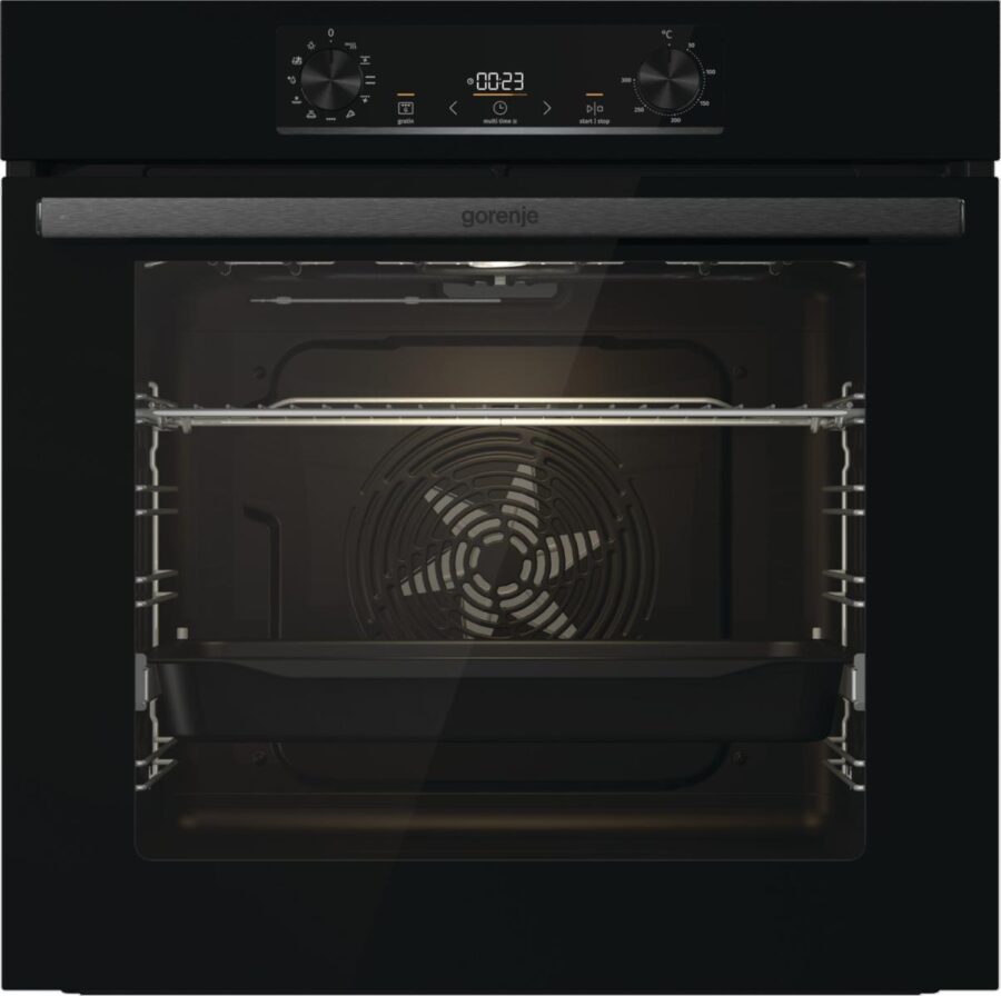 Встраиваемые электрические духовки GORENJE/ Духовой шкаф, Полезный объем: 77 л,Класс энергопотребления: A, Сенсорный программатор IconLED, Конструкция: Встраиваемая, Ширина: 595 мм, Высота: 595 мм, черный