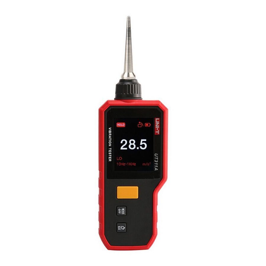 Виброметр UNI-T UT311A Ускорение (O-P): 0,1~199,9 м/с2, частотная характеристика: 10 Гц-15 кГц, Скорость (RMS): 0,1 - 199,9 мм/с, частотная характеристика: 10 Гц - 1,5 кГц, Смещение (PP): 0,001 ~ 1999 мкм, частотная характеристика: 10 Гц - 1 кГц фонарик, — изображение 2