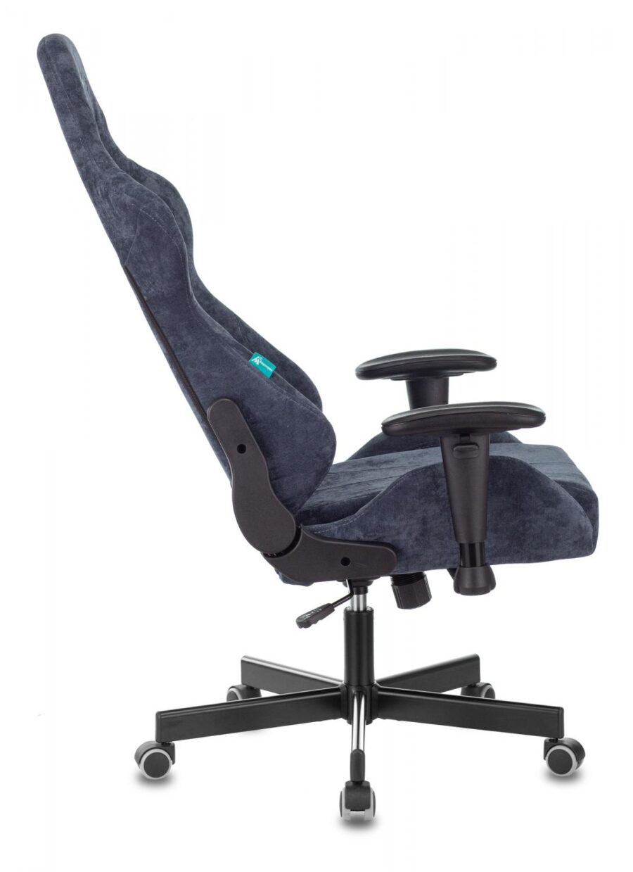 Кресло игровое Zombie VIKING KNIGHT Fabric синий Light-27 с подголов. крестов. металл — изображение 3
