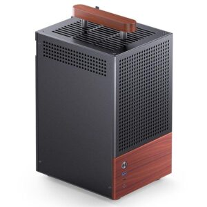 Купить Корпус без блока питания/ Case JONSBO T6, Mini-Tower, 1x140mm, 1xUSB-A 3.0 + 1xUSB-C 3.2, mITX, wood panel + wooden handle Black - 4D-15280729 из реестра по лучшей цене