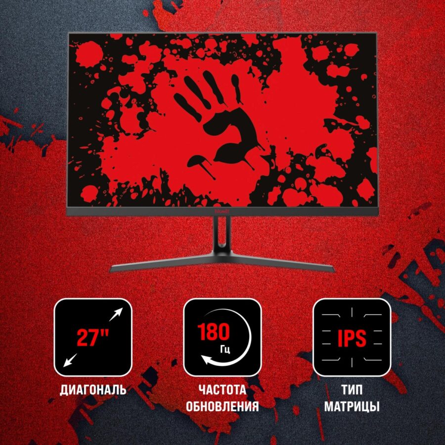 Монитор Bloody 27" MN270F черный IPS LED 1ms 16:9 HDMI M/M матовая 300cd 178гр/178гр 1920x1080 180Hz G-Sync DP FHD 4кг — изображение 2