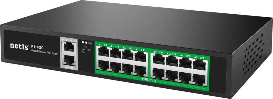 Коммутатор/ Коммутатор Netis P116GC (L2) 18x1Гбит/с 16PoE+ 240W неуправляемый — изображение 2