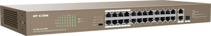 Коммутатор IP-Com F1126P-24-250W (L2) 24x100Мбит/с 2x1Гбит/с 1xКомбо(1000BASE-T/SFP) 1SFP 24PoE 230W неуправляемый — изображение 4