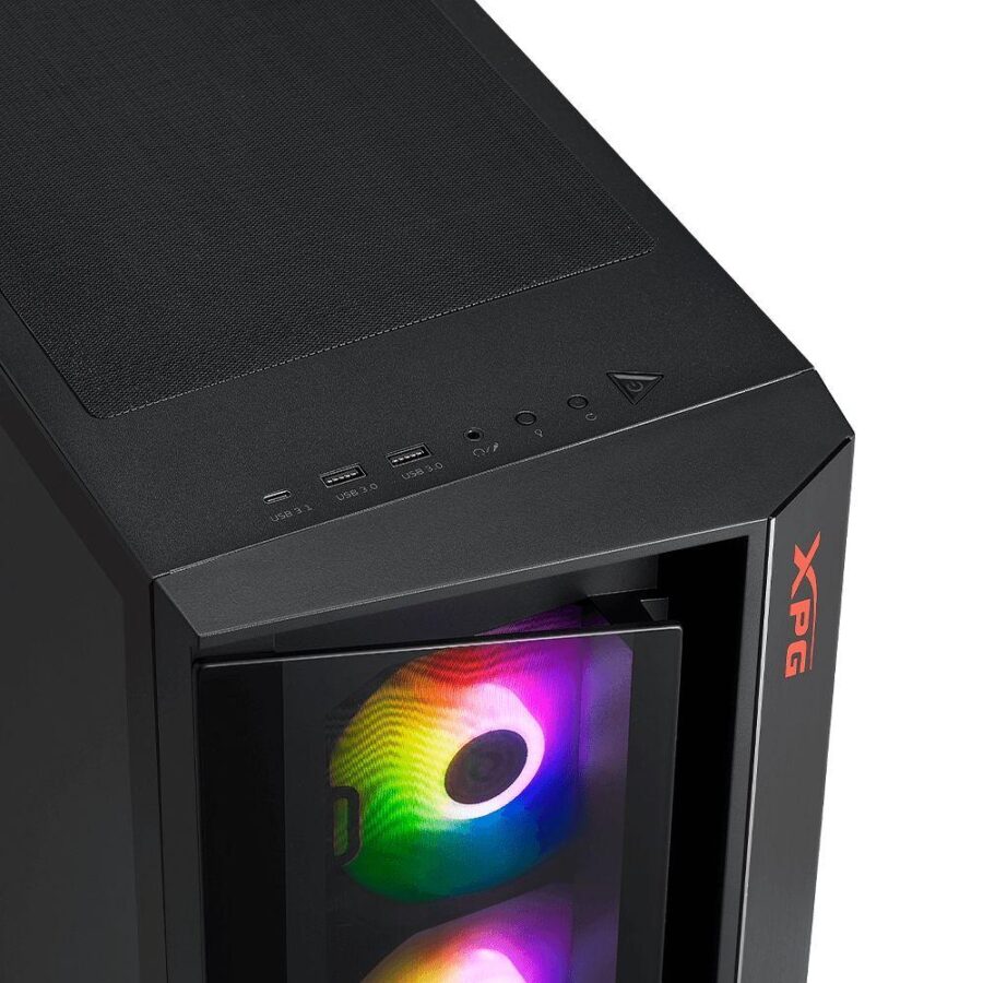 Корпус XPG CRUISER Black [CRUISERST-BKCWW] (Midi-Tower, черный, TG, 120mm ARGB fan*3) — изображение 3