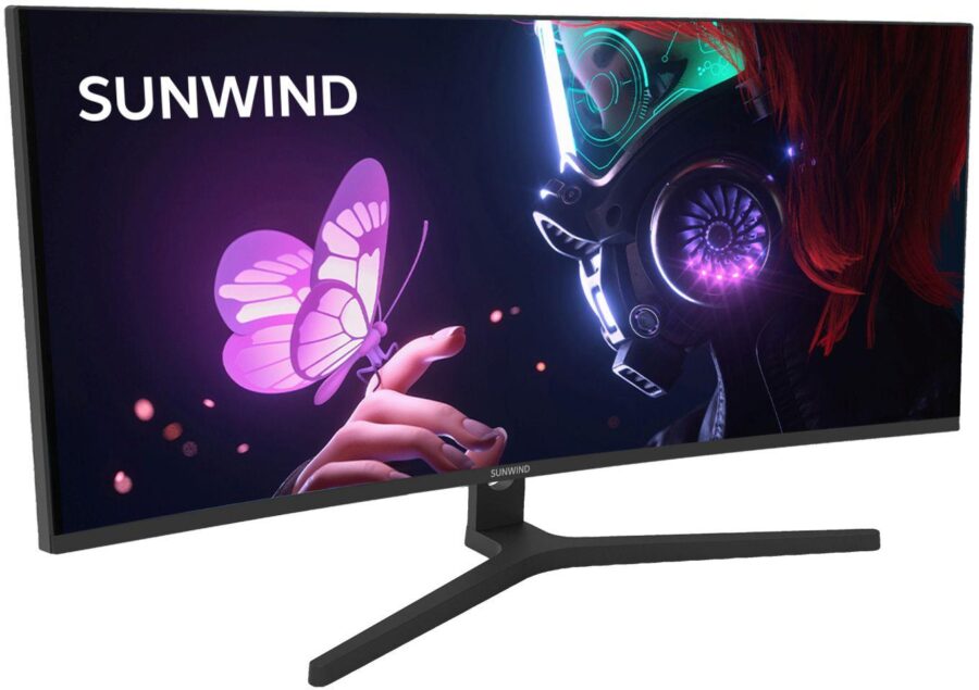 Монитор SunWind 34" SM-34QV401 черный VA LED 1ms 21:9 HDMI матовая 300cd 178гр/178гр 3440x1440 165Hz G-Sync DP WQ 5.6кг — изображение 2