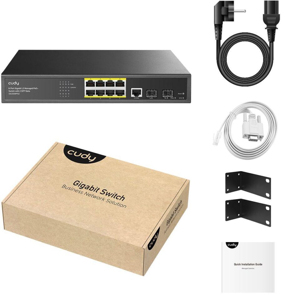 Коммутатор Cudy GS2008PS2 (L2) 8x1Гбит/с 2SFP 8PoE+ 120W управляемый — изображение 2