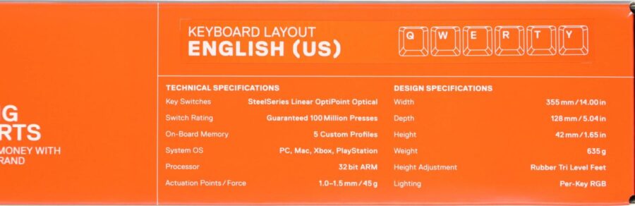 Клавиатура Steelseries Apex 9 TKL механическая черный USB Multimedia for gamer LED (подставка для запястий) (64847) — изображение 2