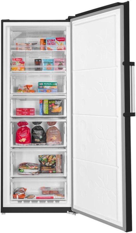 Морозильная камера Maunfeld MFFR185SB черная сталь