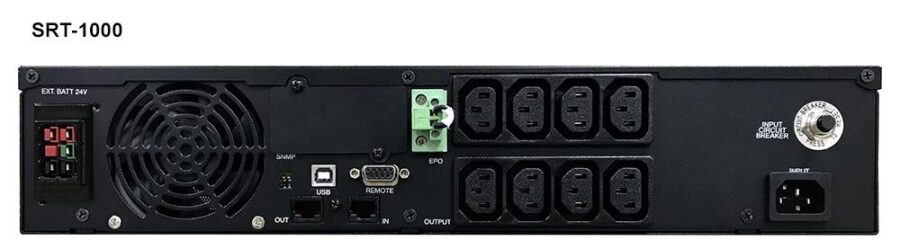 Источник бесперебойного питания Powercom Smart King RT SRT-1000A LCD 900Вт 1000ВА черный