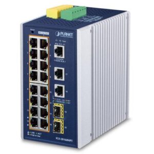Купить коммутатор/ PLANET IP30 Industrial L2+/L4 16-Port 1000T 802.3at PoE+ 2-Port 1000T + 2-port 100/1000X SFP Full Managed Switch (-40 to 75 C, dual redundant power input on 48~56VDC terminal block, DIDO, ERPS Ring Supported, 1588) - 4D-10527238 из реестра по лучшей цене