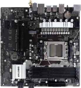 Купить Материнская плата Biostar B650MP-E Pro SocketAM5 AMD B650 4xDDR5 mATX AC`97 8ch(7.1) 2.5Gg RAID+HDMI+DP - 4D-14414529 из реестра по лучшей цене