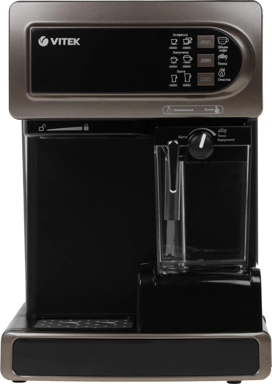 Кофеварка рожковая Vitek VT-1517 BN 1238Вт коричневый — изображение 2