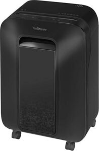 Купить Шредер Fellowes PowerShred LX201 черный (секр.P-5) фрагменты 12лист. 22лтр. скрепки скобы пл.карты - 4D-14077687 из реестра по лучшей цене