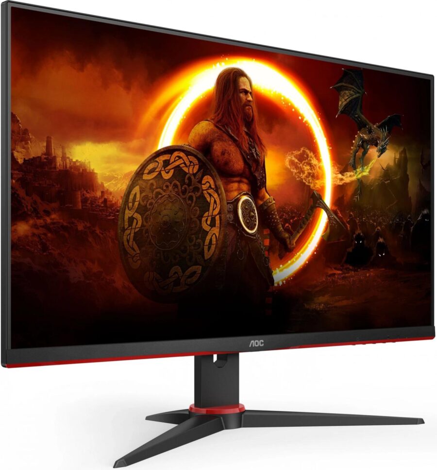 Монитор AOC 23.8" 24G2SPAE черный/красный IPS LED 1ms 16:9 HDMI M/M матовая 250cd 178гр/178гр 1920x1080 165Hz FreeSync Premium VGA DP FHD 3.75кг — изображение 2