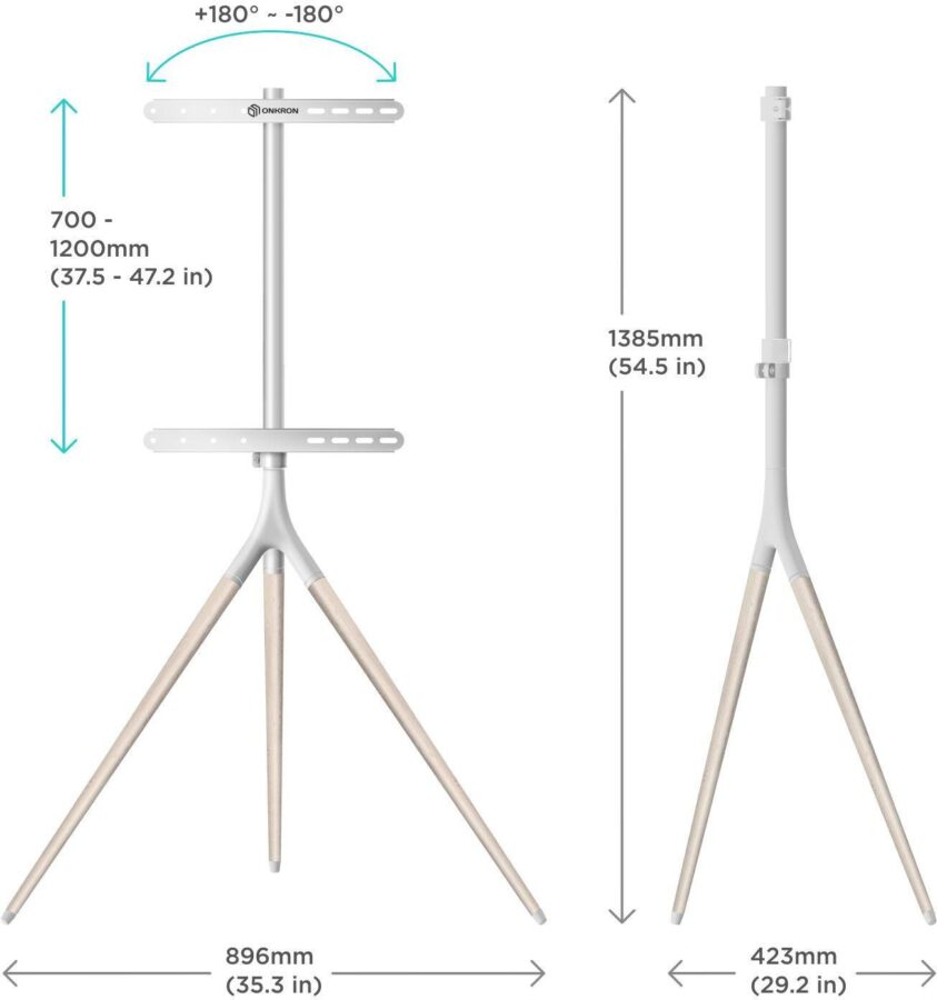 Подставка для телевизора Onkron TS1220 белый 32"-65" макс.35кг напольный — изображение 4