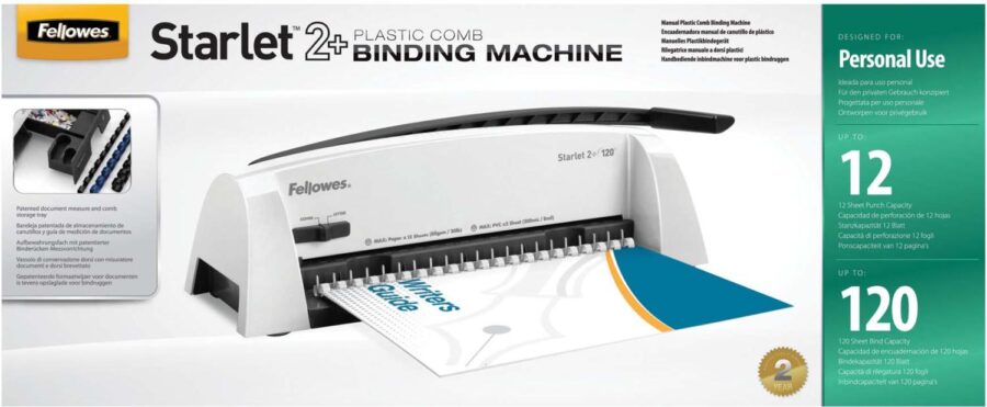 Переплетчик Fellowes STARLET 2+ на пластиковую пружину, сшивает до 120 лст., перфорирует 12 лст. Переплетчик Fellowes STARLET 2+ — изображение 4