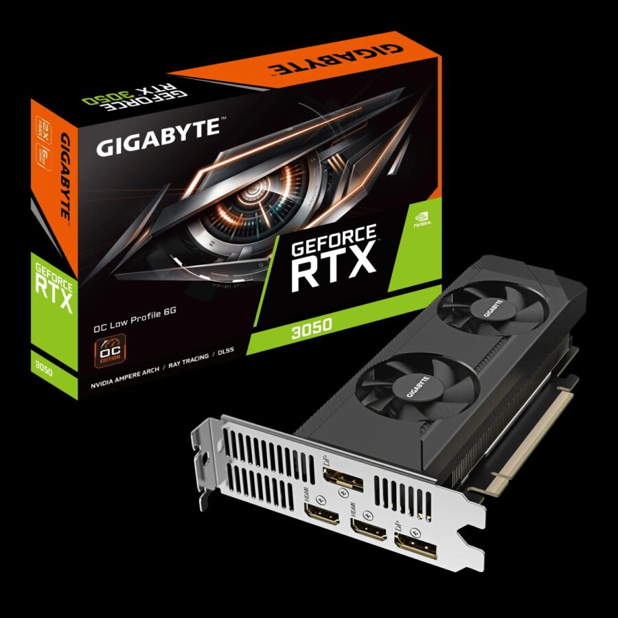 Видеокарта VGA GIGABYTE NVIDIA GeForce RTX 3050 OC Low Profile 6G 6GB, GDDR6/96-bit, PCIe 4.0, 2xHDMI 2.1, 2xDP, 1.8-slot