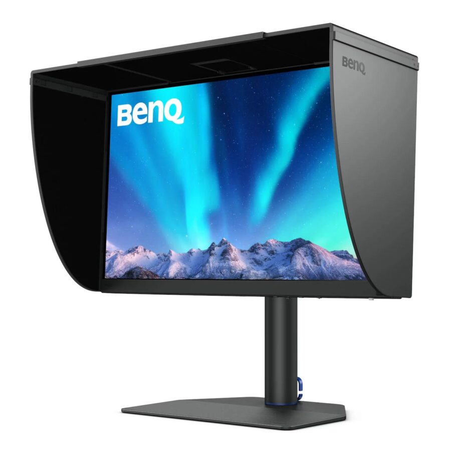 Мониторы/ Benq SW272Q 27'', 2560x1440, IPS,  60Hz, 1000:1, 300cd, 5ms, 2*HDMI, DP; 2*USB 3.0, USB C*90W, Height adj 140, Pivot, 100% sRGB, Flicker-free;Low Blue Light, Calibration Report, Shading Hood, 3Y, Grey