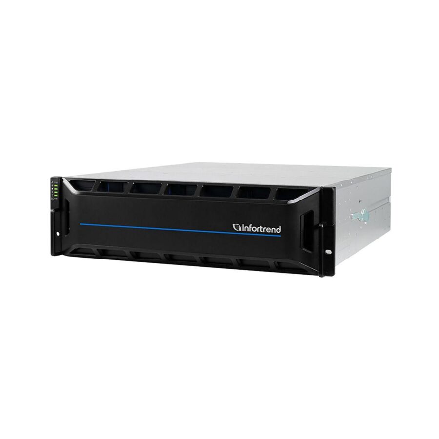 Платформа СХД Infortrend EonStor GS2016RTC0F0D-8U32 (16x3.5, 3U, High IOPS, Dual Redundant Controller incl: 4x4GB Cache, 8x1Gb iSCSI RJ-45, 4 FREE host board slots, 2x12Gb SAS ext ports, 2x(PSU 460W +FAN/SuperCap.+Flash module), Rackmount kit) — изображение 2