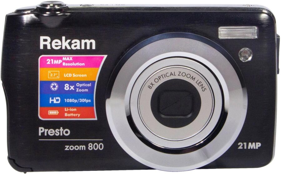 Фотоаппарат Rekam Presto zoom 800 черный 21Mpix Zoom8x 2.7" 1080p SDHC/MMC CMOS IS el 3.8minF/Li-Ion/case