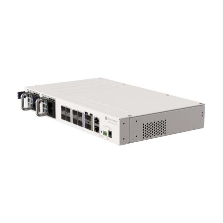 Коммутатор/ CRS510-8XS-2XQ-IN Cloud Router Switch, a versatile 100 Gigabit switch that offers speed, value, and diverse connectivity options. 2x 100 Gigabit QSFP28 ports, 8x 25 Gigabit SFP28 ports, dual hot-swap power supplies — изображение 3
