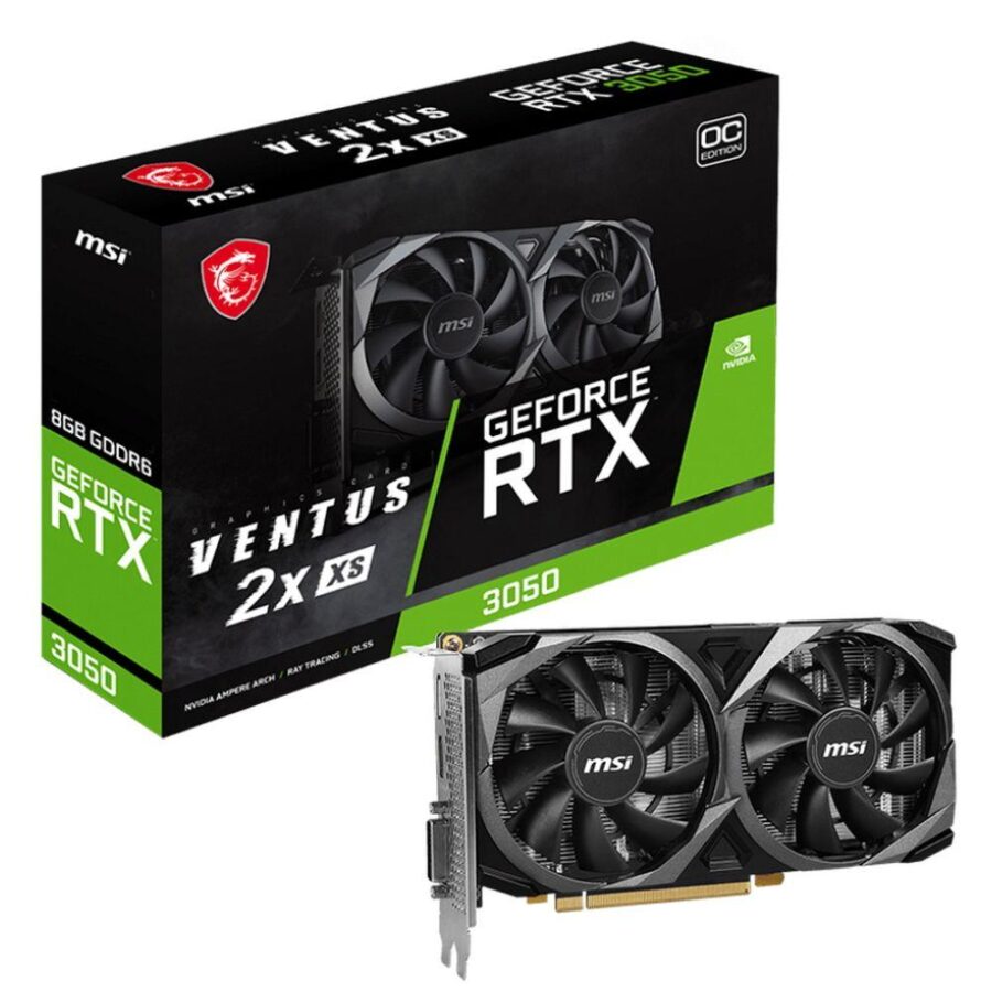 Видеокарта MSI RTX3050 VENTUS 2X XS OC 8GB GDDR6 128bit DL-DVI-D DP HDMI 2FAN RTL