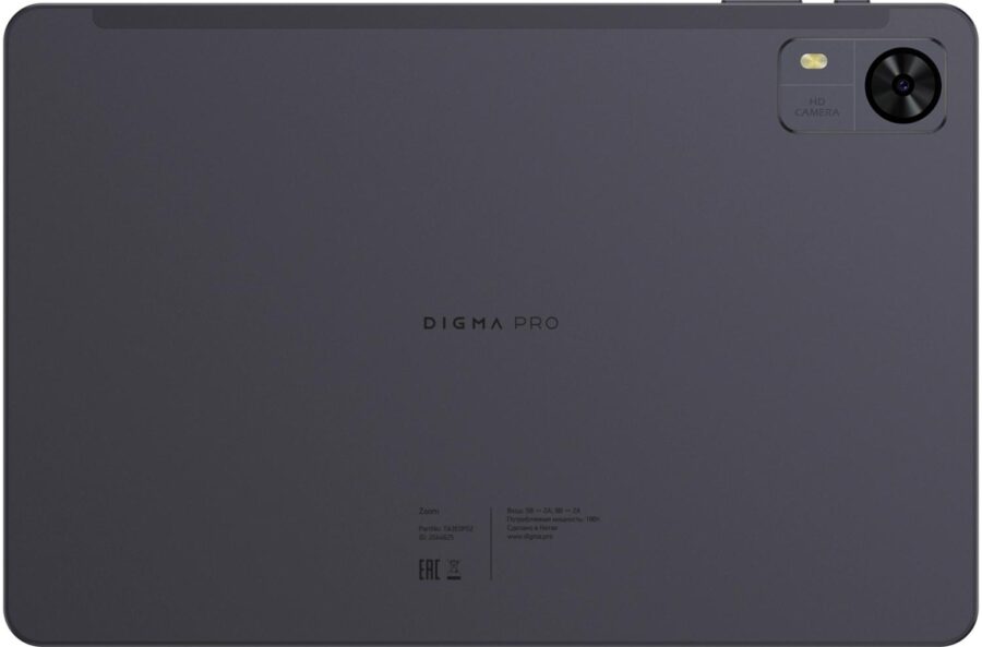 Планшет Digma Pro Zoom T606 (1.6) 8C RAM8Gb ROM256Gb 10.1" IPS 1920x1200 4G 2Sim Android 14 темно-серый 13Mpix 5Mpix BT WiFi microSD 1Tb 7000mAh 24hr 94hrs — изображение 3