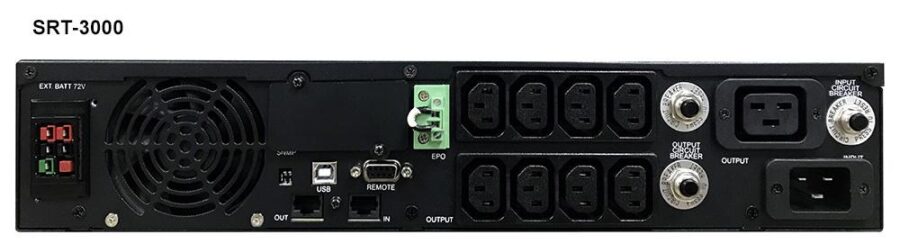 Источник бесперебойного питания Powercom Smart King RT SRT-1000A LCD 900Вт 1000ВА черный — изображение 4