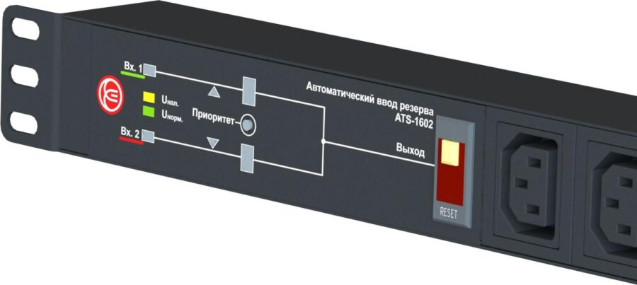 АВР Elemy ATS-1602 1U 19" ввод:2xIEC C14 выход:6xSchuko8A черный — изображение 3