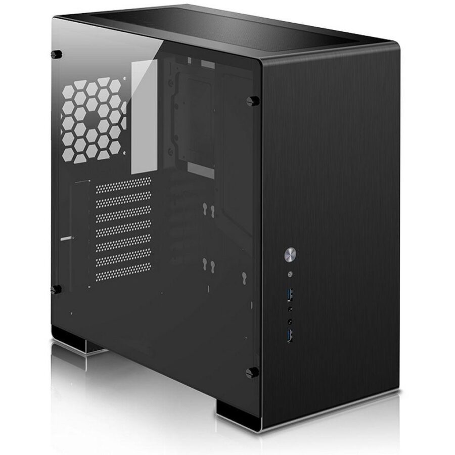 Корпус JONSBO U5 Black без БП, боковые панели из закаленного стекла, mini-ITX, micro-ATX, ATX, черный — изображение 2