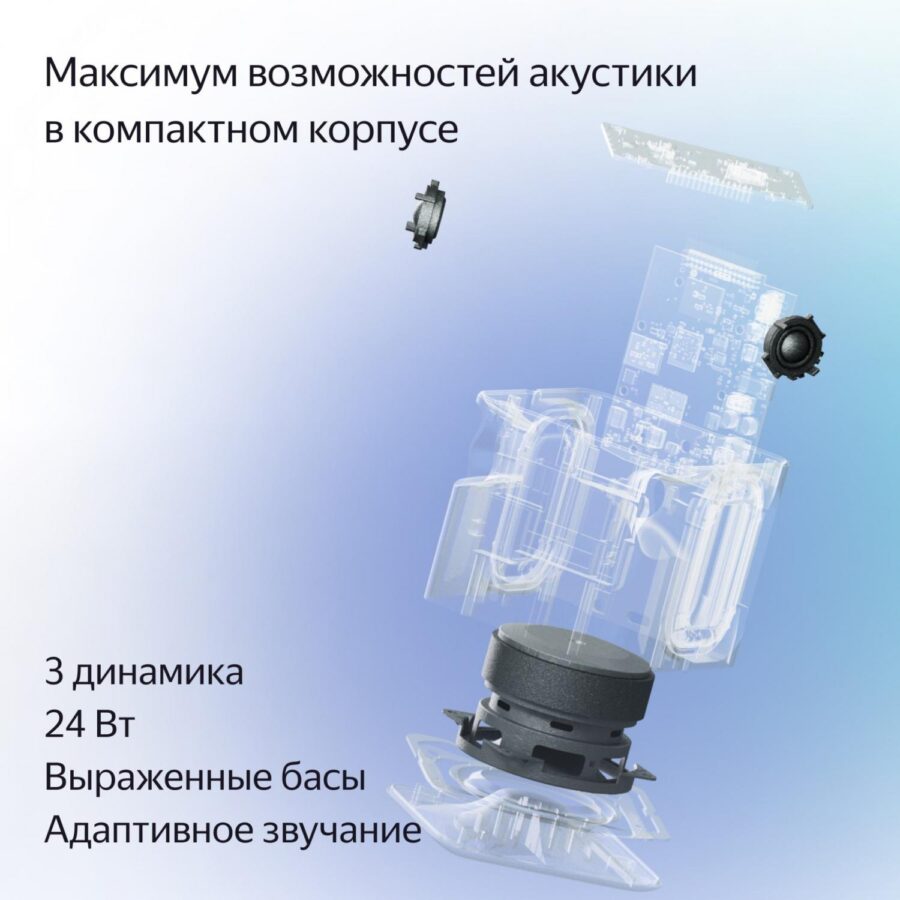 Умная колонка Yandex Станция Миди Алиса оранжевый 24W 1.0 BT/Wi-Fi 10м (YNDX-00054ORG) — изображение 4