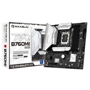 Купить Материнская плата Maxsun MS-Terminator B760M D4 WIFI6E B760, LGA1700, 4*DDR4, 1*PCIEx16, 1*PCIEx4, 3*M.2, 1*TypeC, 4*USB3.2Gen1, 8*USB2.0, 4*SATA3.0, 2.5G, DP, HDMI, M-ATX, RTL - 4D-13565858 из реестра по лучшей цене