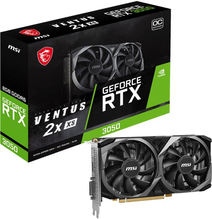 Видеокарта MSI PCI-E 4.0 RTX 3050 VENTUS 2X XS 8G OC NVIDIA GeForce RTX 3050 8Gb 128bit GDDR6 1807/14000 DVIx1 HDMIx1 DPx1 HDCP Ret — изображение 3
